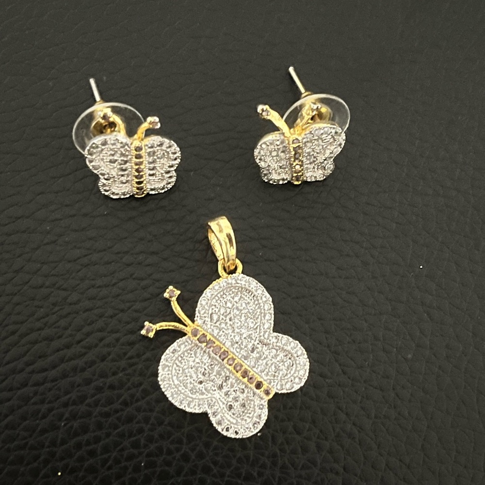 Gold and Silver Butterfly Jewelry Set